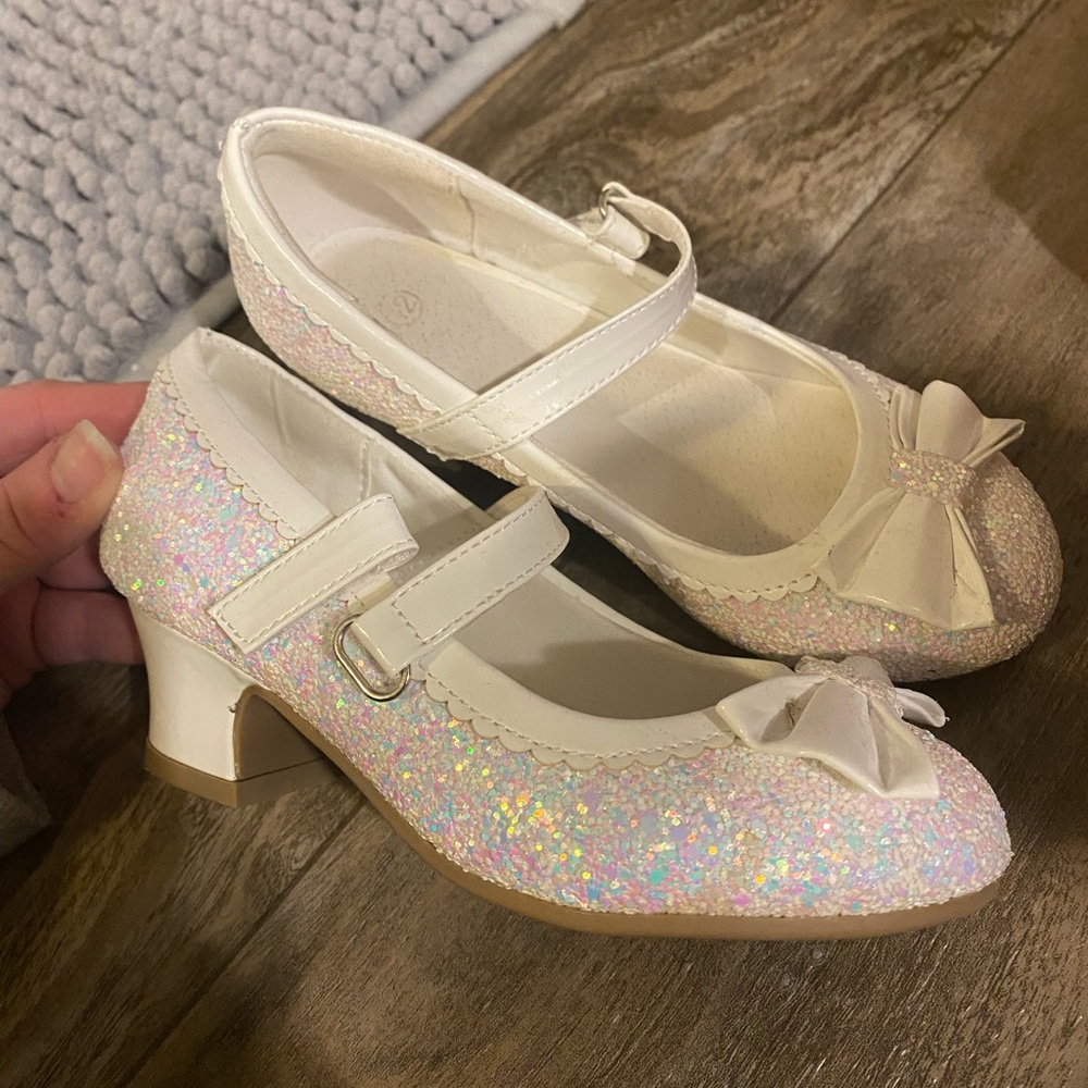 Sparkly White Kids Dress Shoes